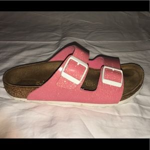 Birkenstocks (glitter pink)